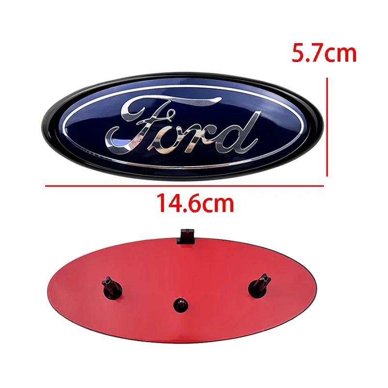 Car Sticker 14.6x5.7cm Emblem Car Front Cover Grille Badge for Ford Kuga Focus Ranger Mustang Mondeo Fiesta Explorer Transit Acc