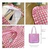 Large Capacity Plaid Cotton Handbag Sweet Tote Bag Ins Lace Pillow Bag  Outdoor