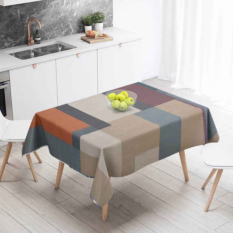 Абстрактная Геометрическая Скатерть Водонепроницаемая Пятноустойчивая Украшение для Вечеринки Ресторан Кафе Обеденный Стол Скатерти 140X200См