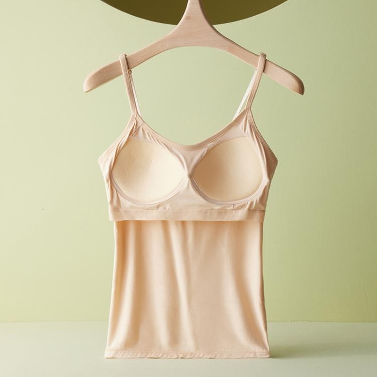 Women's Simple Camisole Vest with Built-in Bra