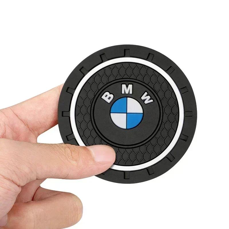XUREI1 E46 B3 For BMW 2Pcs Car Cup Coaster Waterproof Non-Slip Water Cup Pad Holders Car Interior Accessories For BMW E46 E90 E60 F10 F