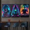 Neon Design Music Cool DJ Headphone Posters Canvas Painting Abstract Wall Art for Modern Bar Club Room Home Decor