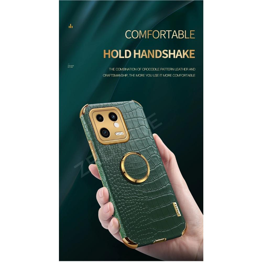 Роскошный чехол с покрытием из крокодиловой кожи для Xiaomi 13T Pro 13 Lite 12T 12 11T 11 Mi 10 10T защитный чехол кольцо магнитный держатель противоударный чехол-подставка