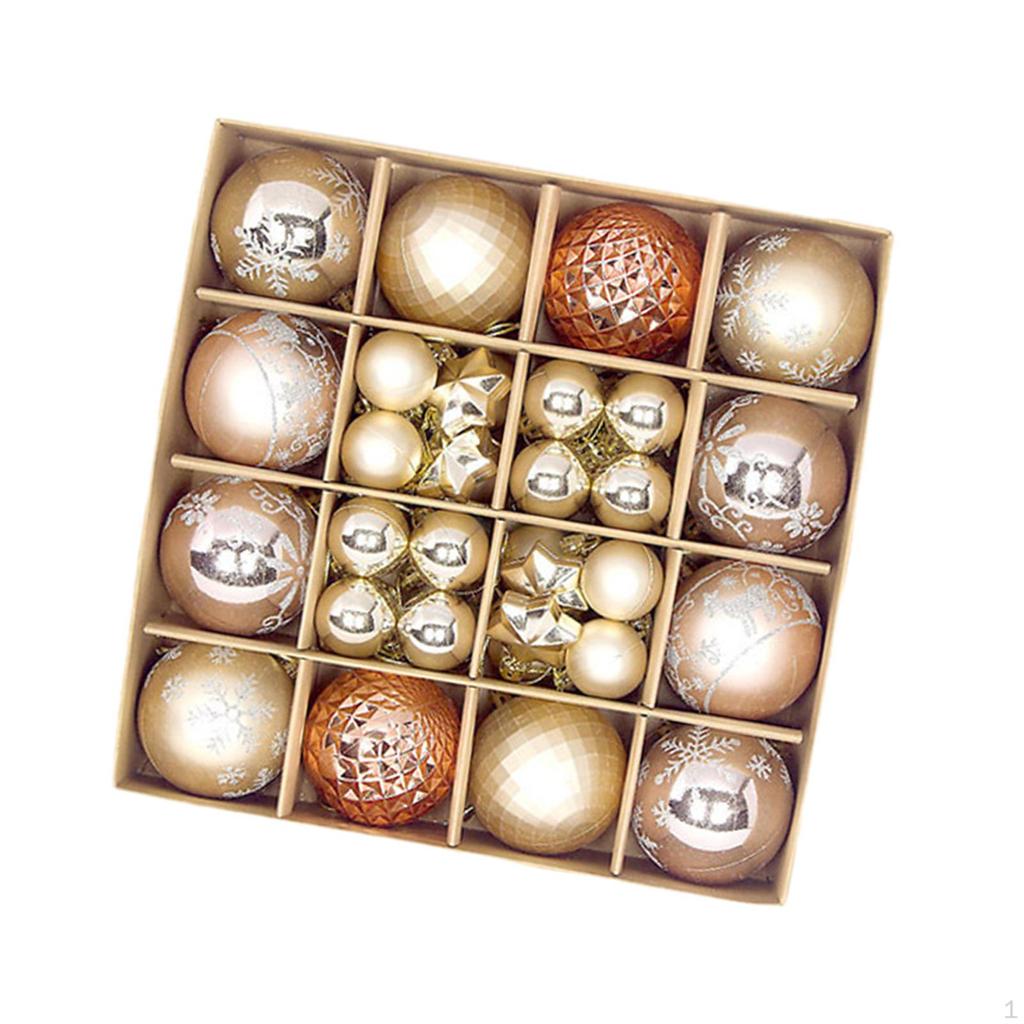 44 Count Christmas Balls for Tree Decor, Shiny Hanging Ornaments Collection