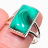 Natural Malachite Gemstone 925 Solid Sterling Silver Jewelry Ring Size 9 L6n54