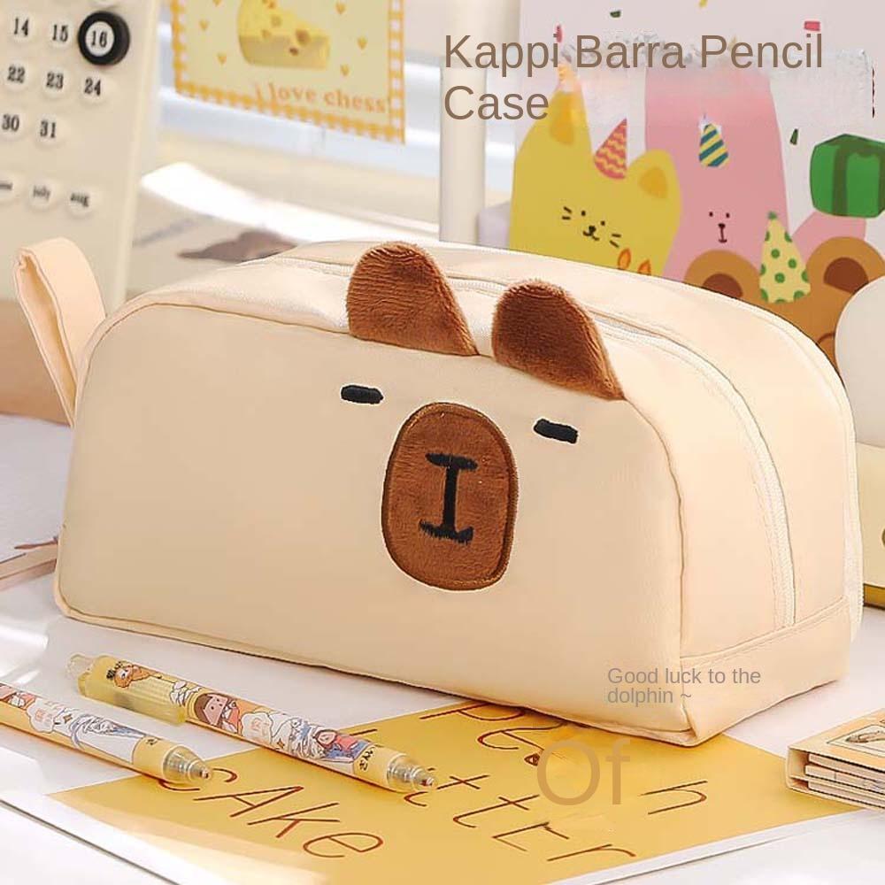 Desktop Organizer Cartoon Pencil Box Large Capacity Zipper Pencil Pouch Panda Pen Holder Office