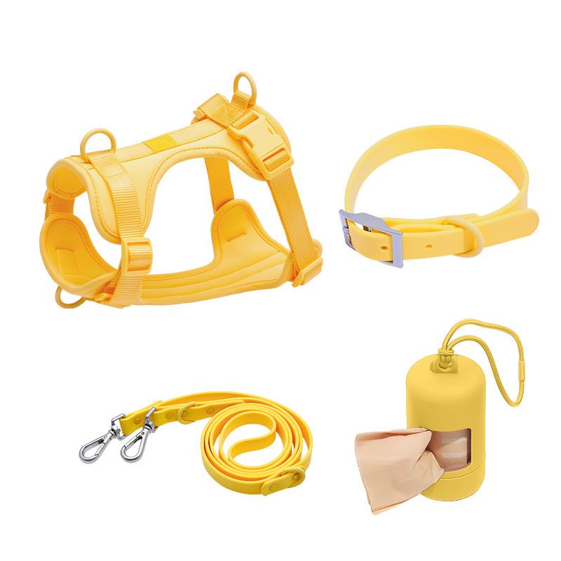 Широкий светоотражающий поводок для собак с защитой от укусов и побегов, с ПВХ поводком и ошейником