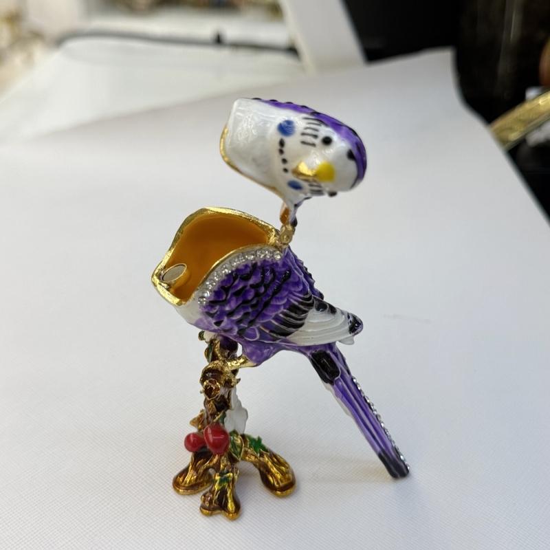 Exquisite Creative Cute parrot Alloy Jewelry Storage Box Enamel Plated Animal Shaped Ornaments Gift Home Decoration Bottles