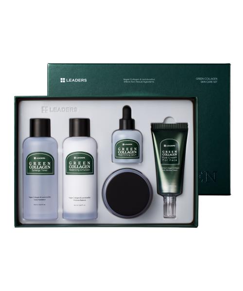 Leaders Cosmetics Leaders Зеленый коллаген Набор для ухода за кожей 5 предметов