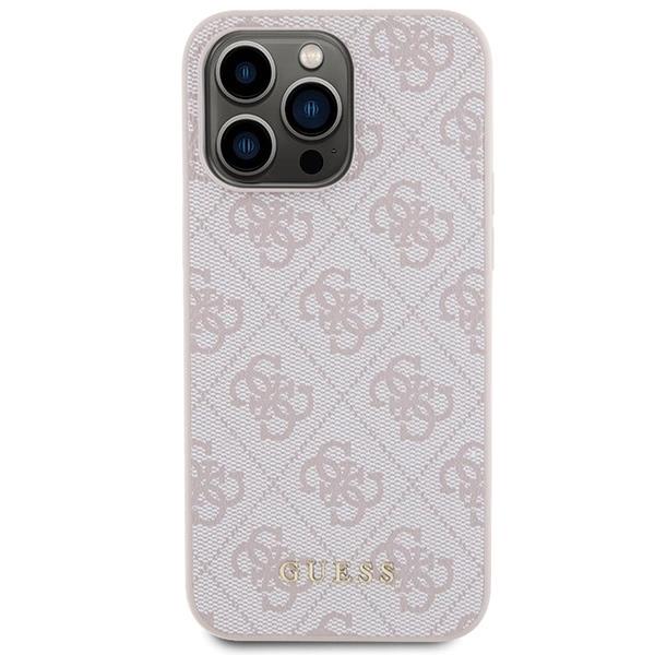 Guess 4G Metal Gold Logo Case For Iphone 15 Pro Max - Pink