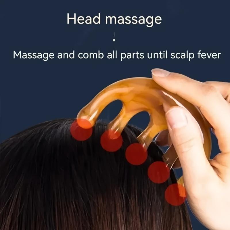 Расческа для акупунктуры головы с большими зубьями, зеленая, с 5 зубьями, для меридианного массажа, инструмент для массажа головы с большими зубьями, полукруглая расческа с 5 лапками