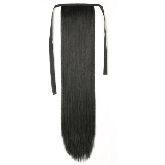 45/55/65 см женский длинный прямой парик с хвостиком, наращивание волос, косплей, шиньон