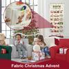 Fabric Christmas Advent Bag with Pockets 24 Days Storage Pouch Countdown Calendar Hangable Bags for Home Office Party Decor