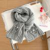Autumn and winter red knitted scarf women's Christmas gift thickened warm and cold scarf Japanese niche fashion versatile