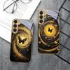 Vortex Black Butterfly For Samsung Galaxy S20 FE S21 S22 S23 Plus S24 Ultra S25Ultra S21+ S9+ S22Plus Golden glass phone case
