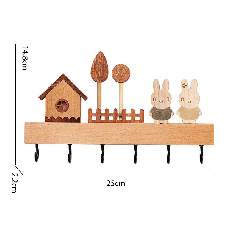 Крючок для ключей из цельного дерева, креативный настенный органайзер для ключей в прихожую без перфоратора