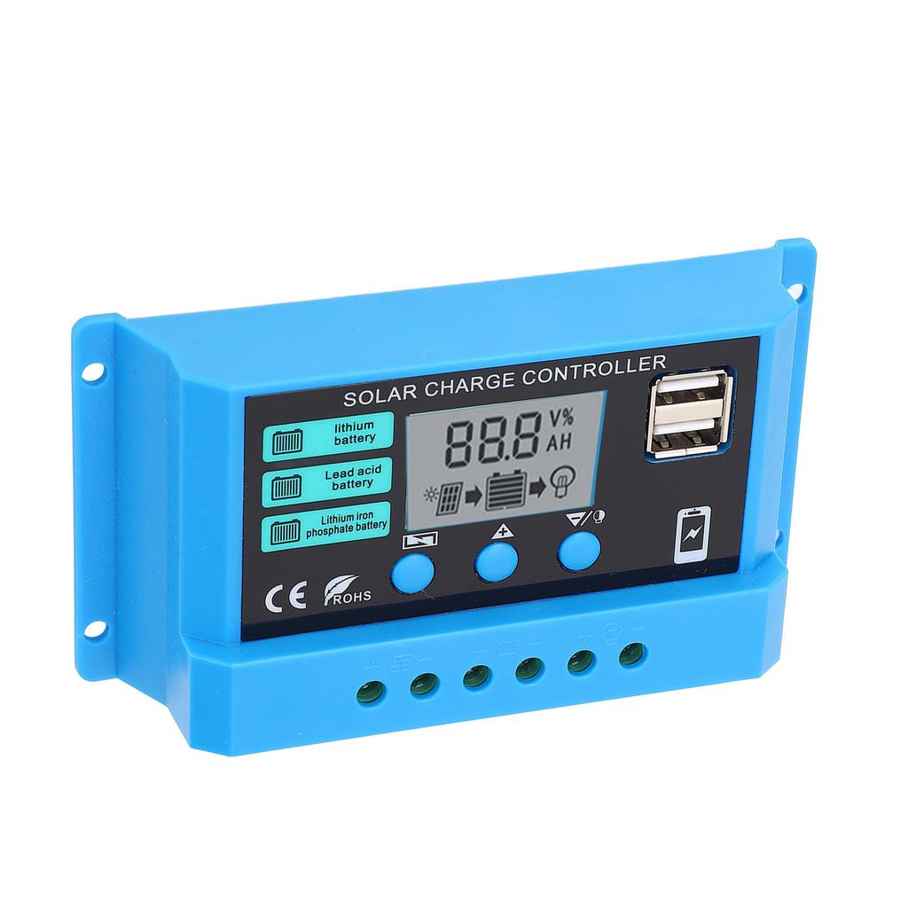 Фотоэлектрический контроллер заряда солнечной батареи 12/24 В, адаптивный ЖК-дисплей с низким собственным потреблением, ШИМ-контроллер солнечной батареи, регулятор солнечной панели