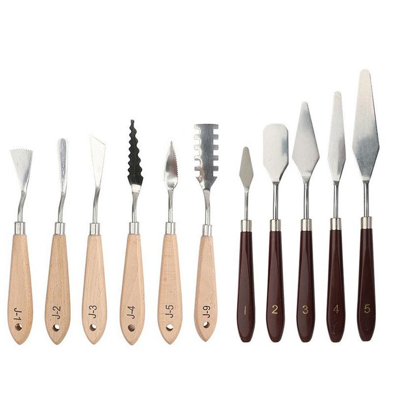 7 шт./набор Ножи для масляной живописи из нержавеющей стали Художественные шпатели Палитровый нож Нож для смешивания масляной краски Скребок Художественные инструменты