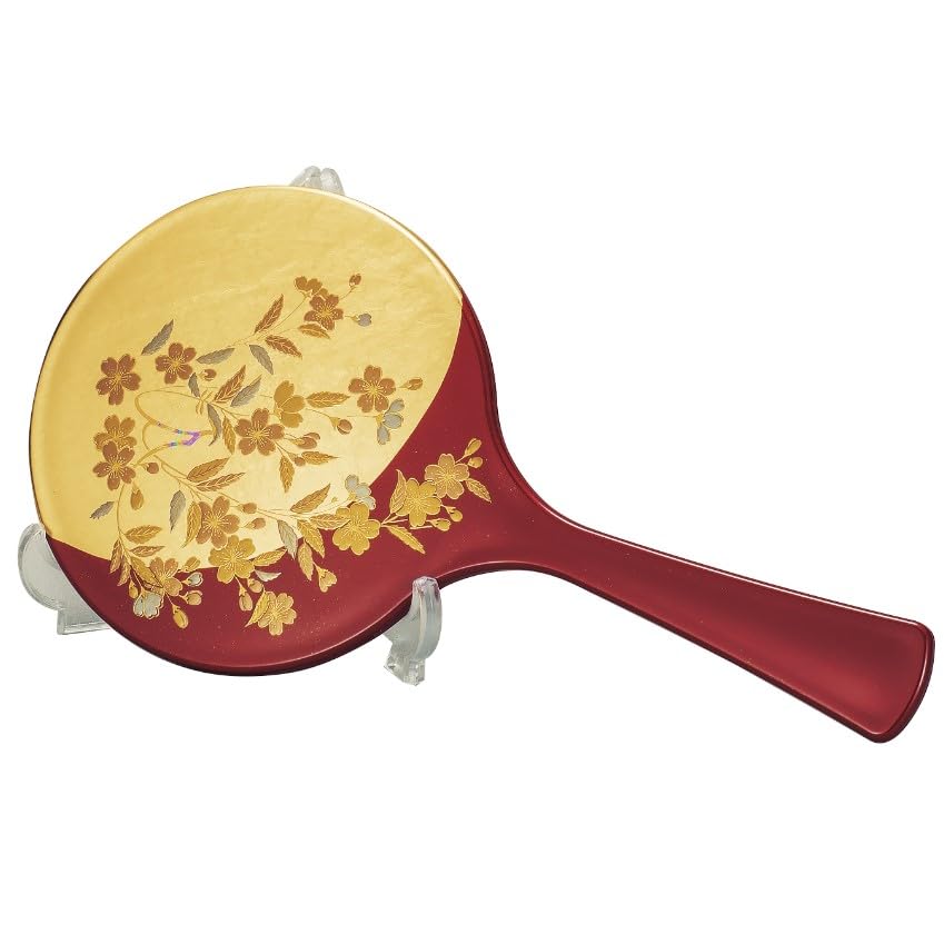 Maeju Lacquerware Sakura Hand Mirror with Stand 5L-515