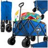 Beach trolley, tourist, camping, transport, foldable, thick wheels, blue