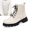 Женские зимние ботинки из натуральной кожи, модные шерстяные теплые женские ботильоны, большие размеры, женские мотоциклетные ботинки в британском стиле