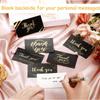 50 шт. Черные матовые золотые открытки «Спасибо» для подарочных коробок малого бизнеса, Декорация, Поздравительные наклейки, Упаковочные материалы