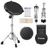 Donner Drum Practice Pad Training Drum High Drum Pad Percussion Snare Drum 3 Pairs of Sheet Storage Bag 12 Black Set, Quiet, Bullet, Anti-Vibration