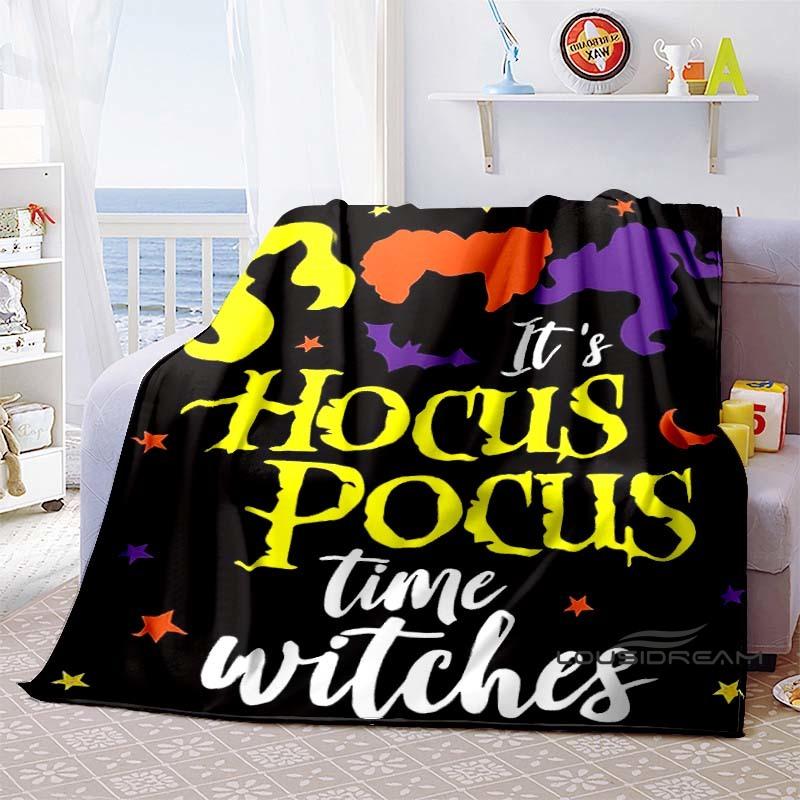 Hocus Pocus Creative Flannel Print Blanket, Super Soft and Comfortable, Perfect for Sofa Naps or Home Blankets, the Perfect Gift