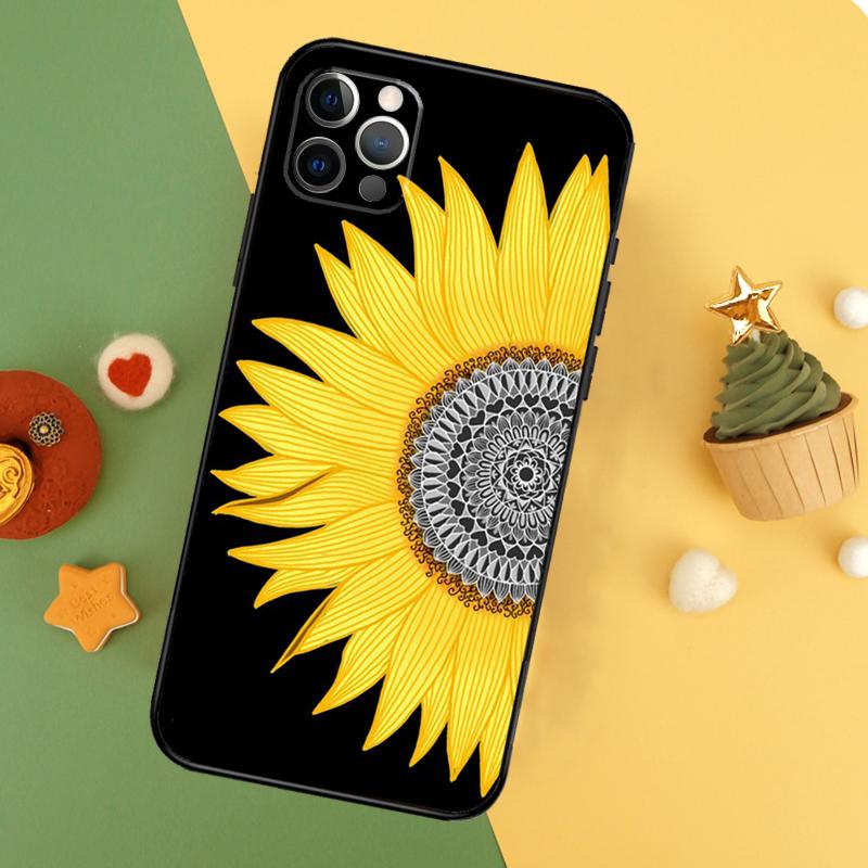 Чехол для телефона с подсолнухом для iPhone 17 17Air 16 16E 15 14 13 12 11 Pro Max 12 13 Mini Ударопрочный чехол