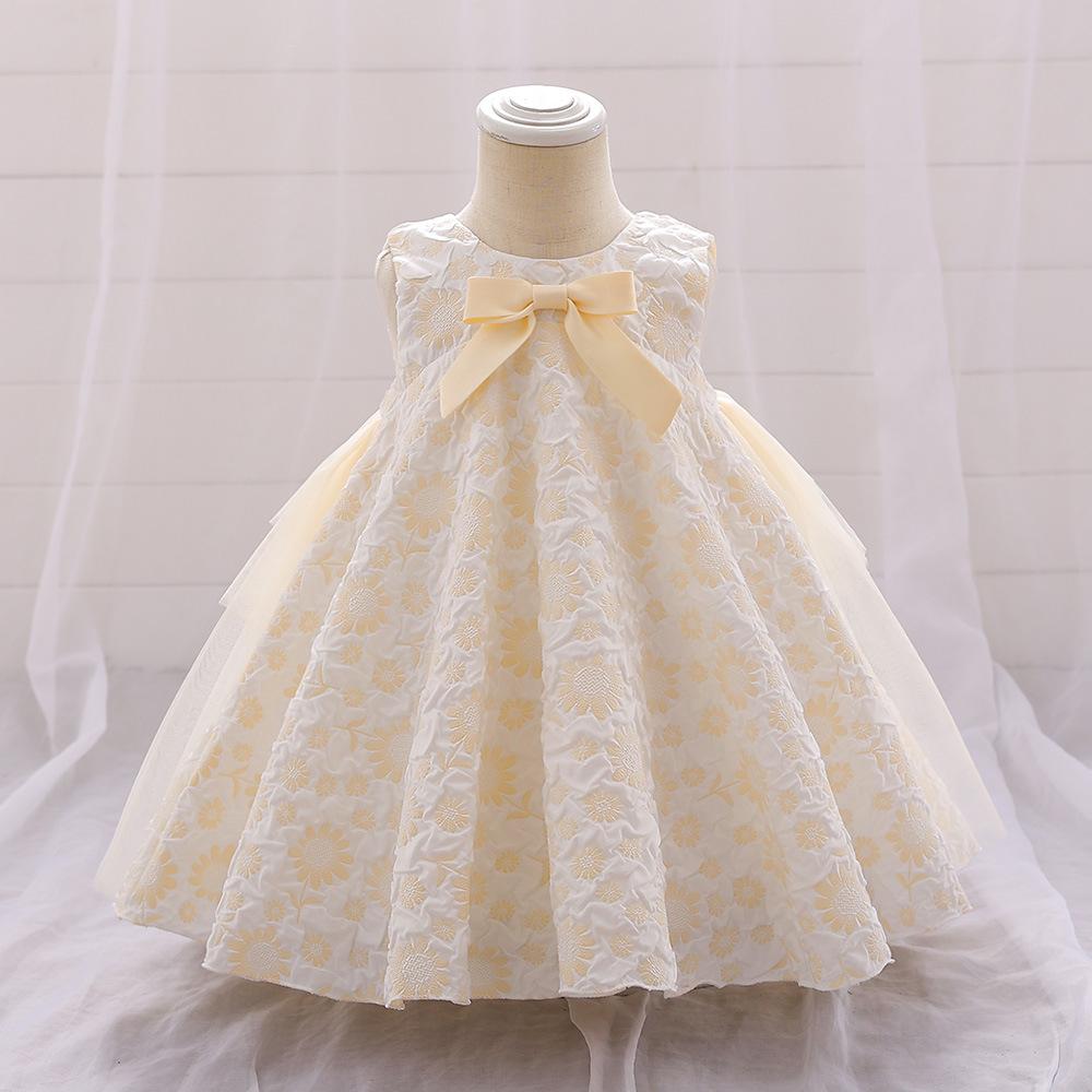 Newborn Dress Flowers Mesh Fashion Party Little Princess Baby Dress Birthday Gift Kids Clothes