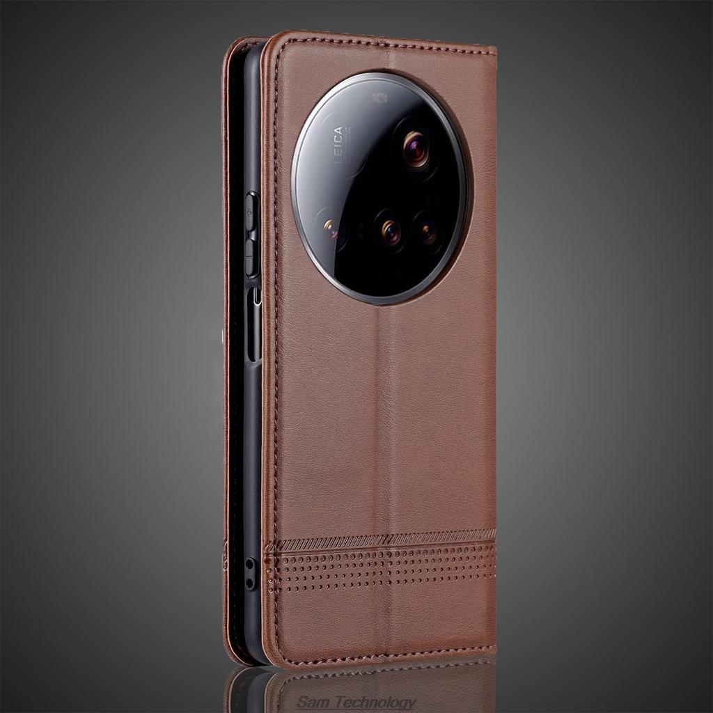 Роскошный магнитный адсорбционный кожаный чехол для Xiaomi 15 Ultra / Mi 15 Ultra Flip Cover Защитный чехол Capa Fundas Coque