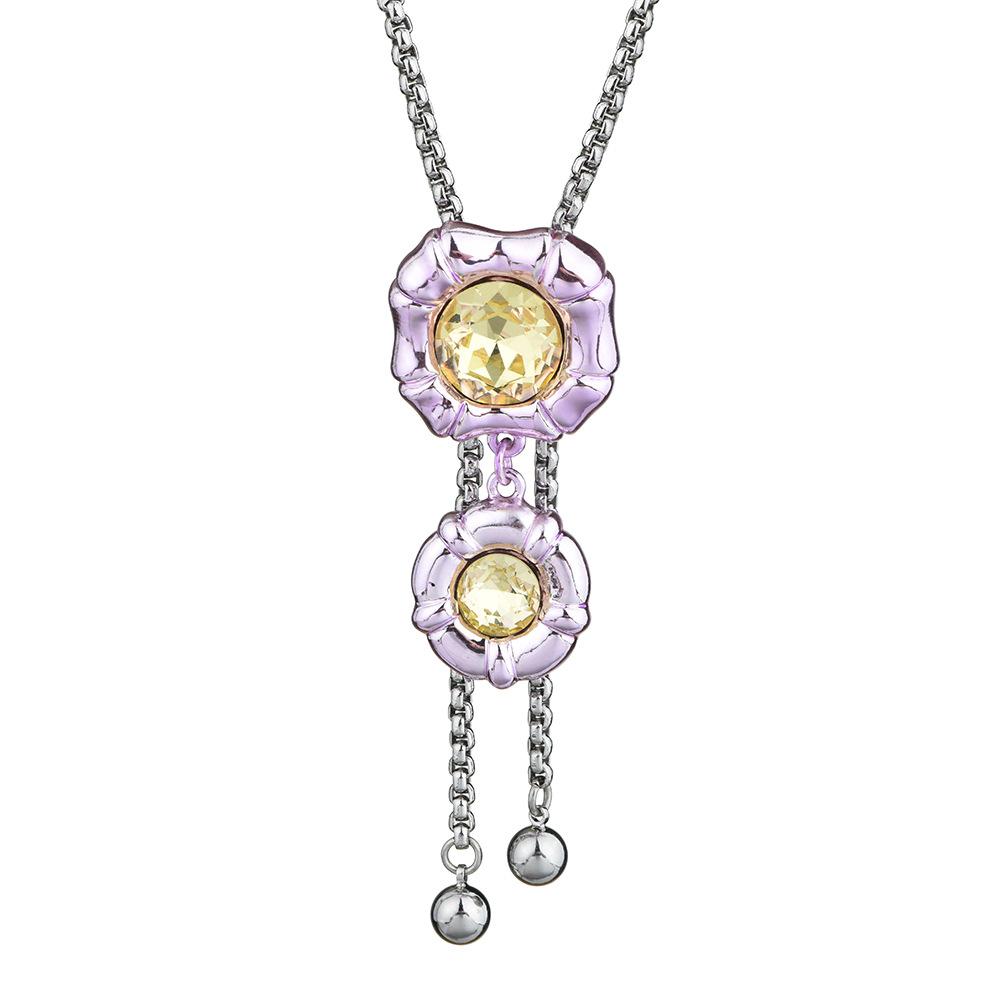 Серия Dopamine Color Stretch Длинное ожерелье Женское Revable Цветочное ожерелье с подвеской Модное хрустальное ожерелье с жемчугом Роскошное длинное ожерелье Цепи для свитера