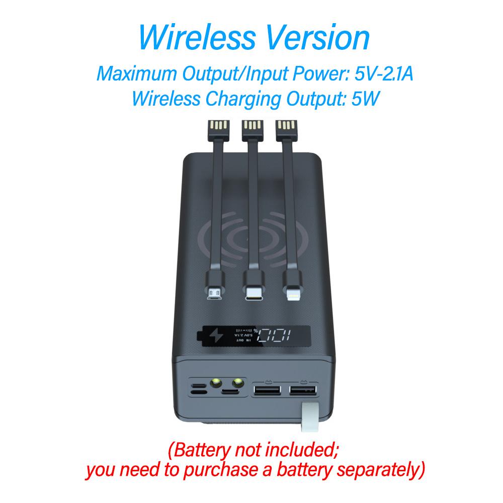 Встроенный 3-проводной набор Power Bank без пайки Корпус для DIY мобильного источника питания вмещает 16 штук литиевых аккумуляторов 18650 без аккумуляторов