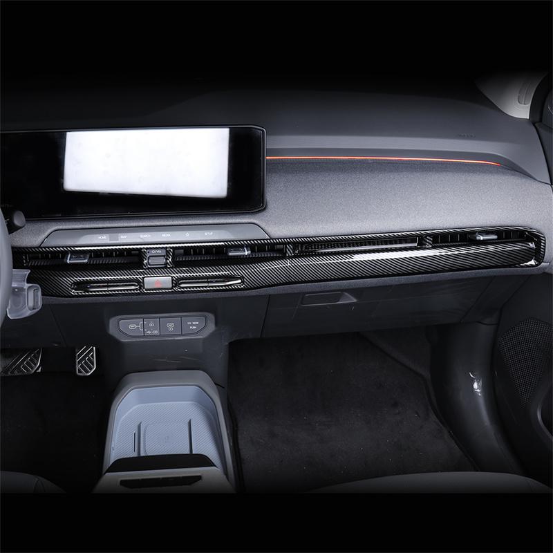 For Kia EV3 2024 2025 Tuning Carbon Fiber ABS Dashboard Middle Air Conditioner Vent Cover Trim Car Interior Accessories LHD