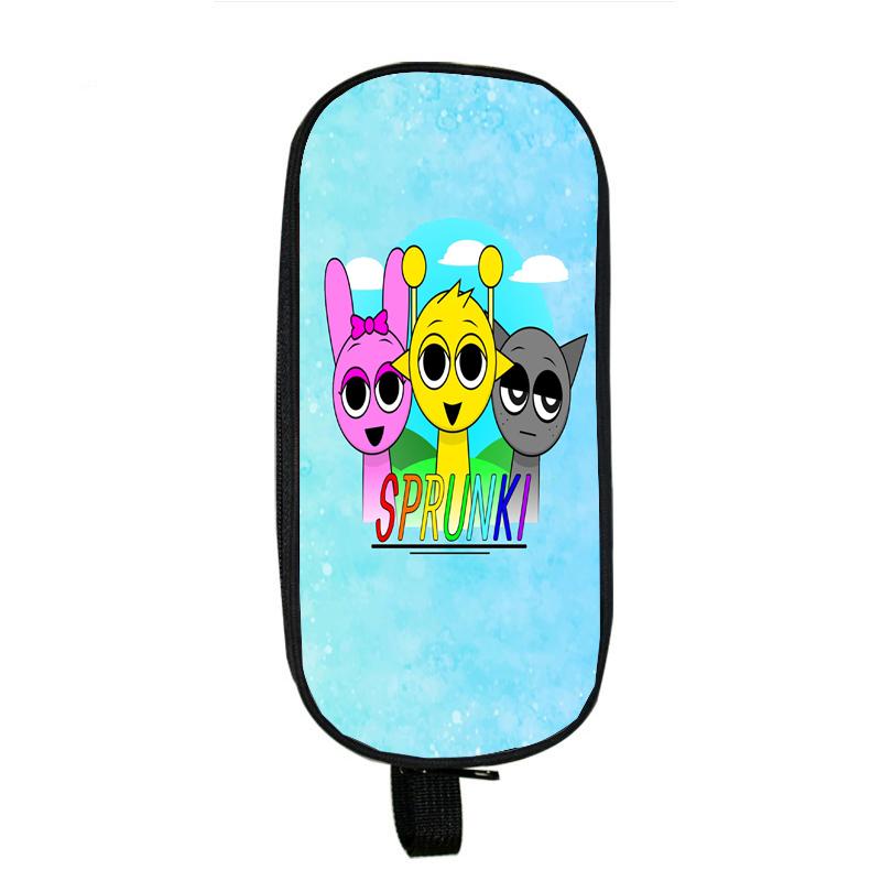 Пенал Sprunki Incredibox для студентов, двухслойный пенал для школьных принадлежностей с игрой в жанре ужасов, канцелярские принадлежности для детей, коробка для ручек