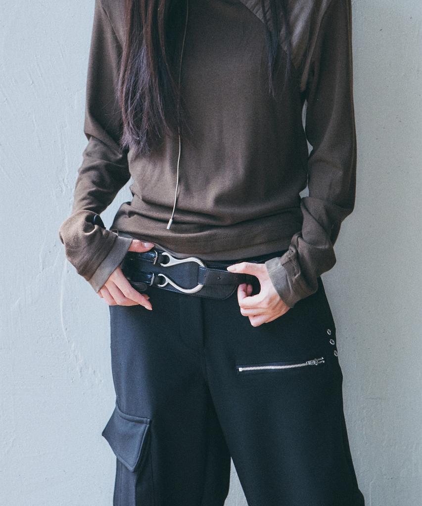 PLACE STUDIO Winter Big Pocket Eyelet Waist Cargo Wide Hidden String Work Pants_2 Colors