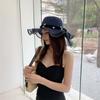 Straw Hat Women's Summer Women's Big Brim Hat Korean Version Versatile Pearl Casual Sunscreen Beach Hat