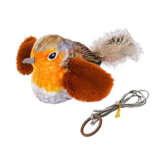 Chirping Bird Cat Toy Interactive Flapping Wings Plush Bird Toy Battery Operated Stimulate