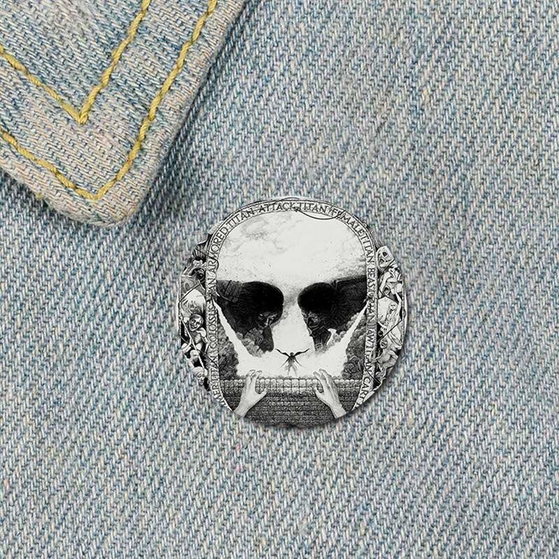 58mm Classic Anime Attack On Titan Brooch Cartoon Figure Badges for Backpack Decoration Clothes Lapel Pin Accessories Fan's Collection