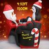 4.92 фута Надувная игрушка Санта-пианино-пингвин со светодиодной подсветкой Праздничные подарки Рождественское украшение для двора Рождественские товары Домашнее украшение