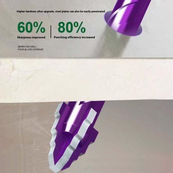 1/4/6 шт. Сверла с четырехгранной пилообразной режущей кромкой Высококачественные Зубчатые эксцентриковые сверла с четырьмя лезвиями Устойчивые к ржавчине Многофункциональные сверла