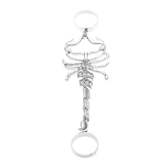 Женское кольцо с геометрическим узором, украшение, легко носить со стразами, подвеска в виде скорпиона, кольцо на 2 пальца, женские ювелирные изделия