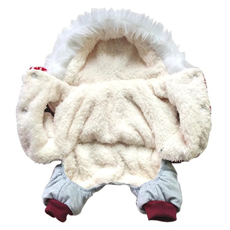 Winter Pet Cotton Coat Dogs - Festive Christmas Costume With Snowflake Reindeer Design Coral Fleece S To XL