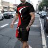 2Pcs Trendy Outfits For Men, Casual Crew Neck Short Sleeve T-shirt And Drawstring Shorts Set For Summer, Men's Clothing Vacation Workout