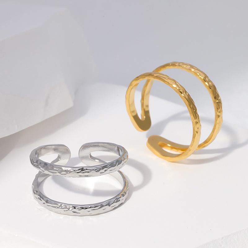 Модные кольца из нержавеющей стали для женщин, регулируемое кольцо в форме цветка и сердца, модные украшения для вечеринок, геометрическая эстетика, открытая модель