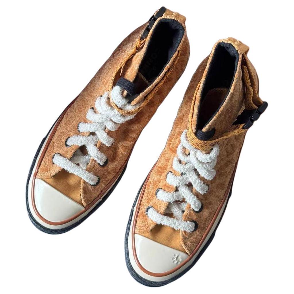 Converse Chuck 70 Fashion Leopard Casual Comfortable High-Top Canvas Shoes Unisex Sneakers Tan A08161C