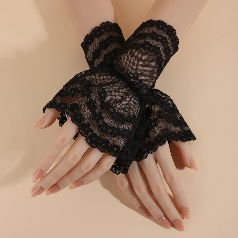New Embroidery Fake Cuff Detachable White False Sleeve Cuffs Clothing Accessory Nail Art Accessories