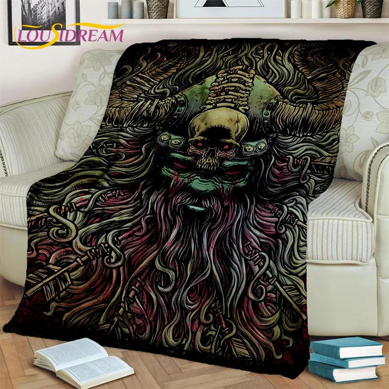 Viking Norse Mythology Fenrir Crow BlanketFlannel Throw Blanket for Home Bedroom Bed Sofa Picnic Office Hiking Leisure Nap Gift