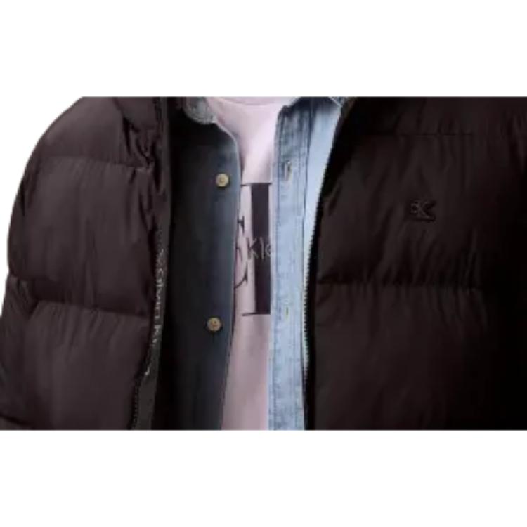 Calvin Klein Удобная Повседневная Минималистичная Хлопковая Куртка с Длинным Рукавом Мужская Куртка Черная 40EM193-001