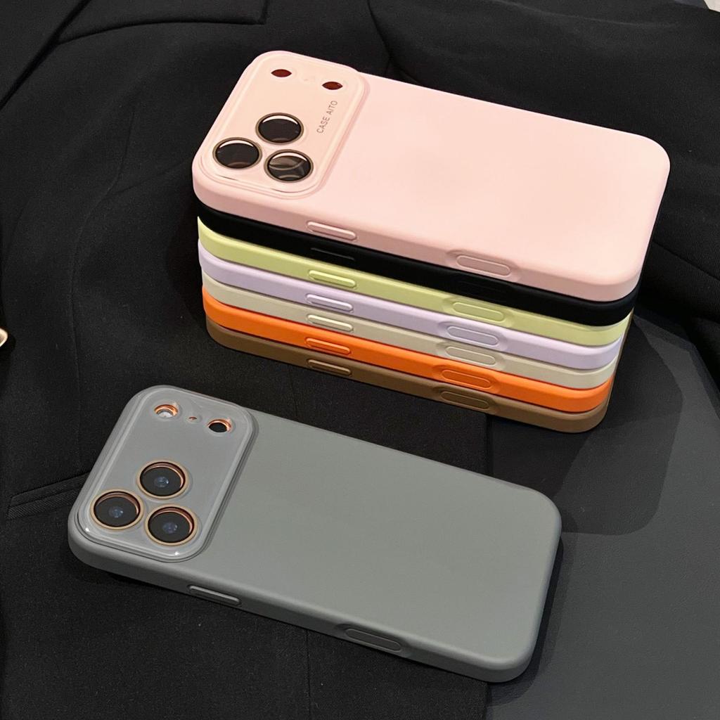 Применимо к iPhone17 чехол для мобильного телефона из жидкого силикона с большим окном Apple 16proMax противоударный полностью закрывающий 15 защитный чехол